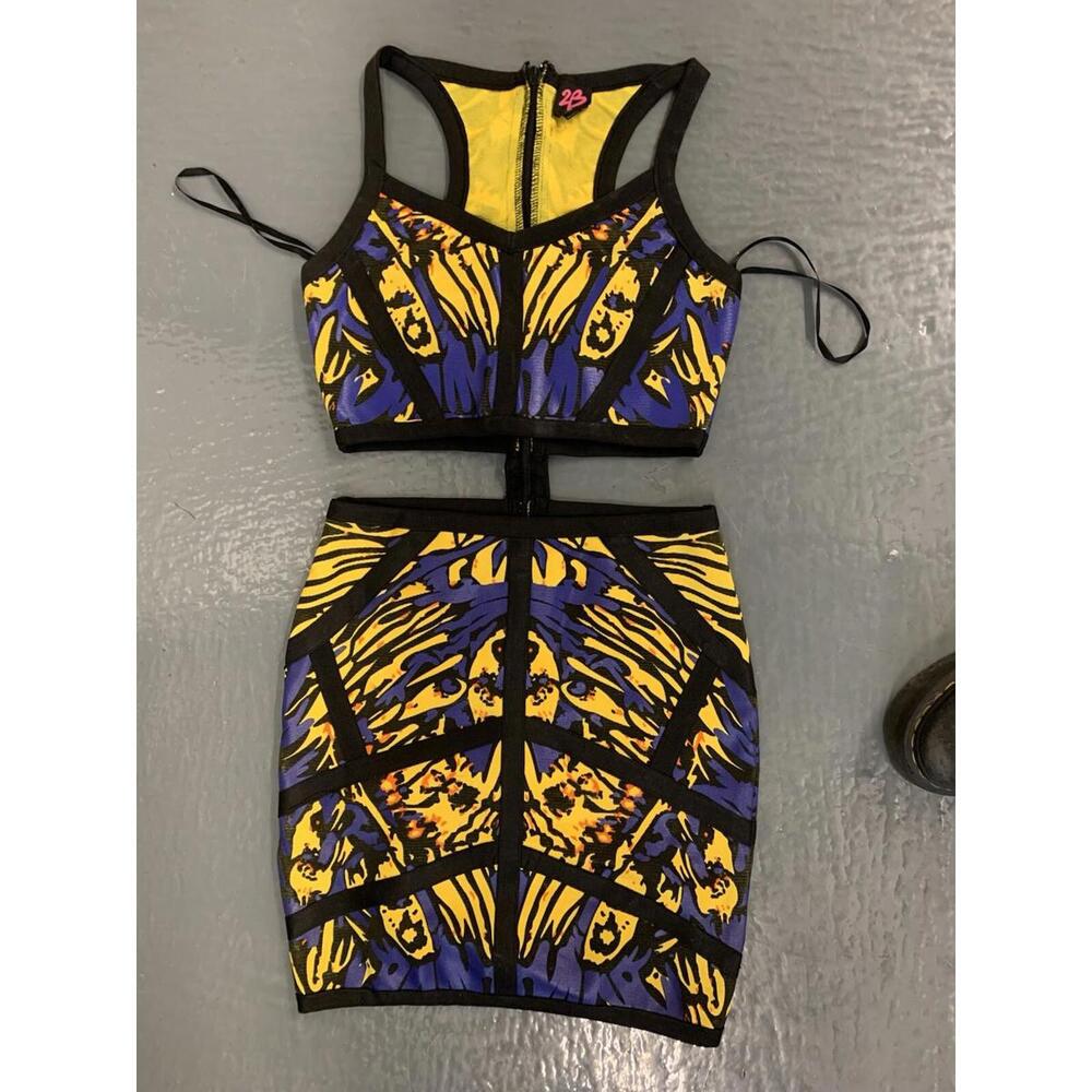 WILD Y2K Style 2B BEBE 2 Piece Mini Dress